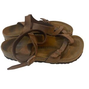 Birkenstock Womens Brown Yara Habana Ankle Strap Buckle Sandal U.S. Size 6 37